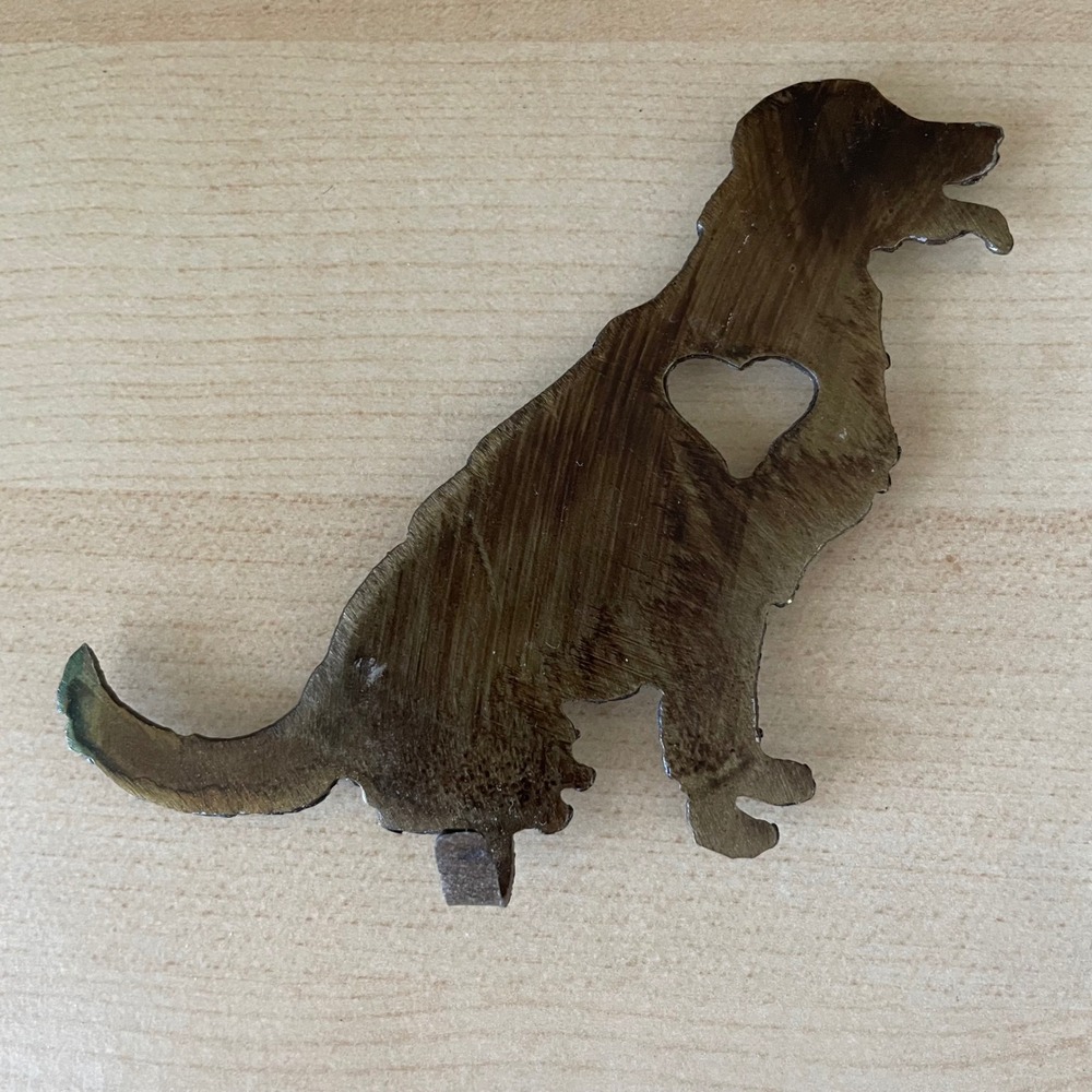 Big Dog Love Metal Steel Magnet Golden Retriever Labrador with HOOK Heart Gift